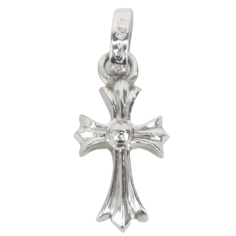 CHROME HEARTS クロムハーツ（原本有） K18WG ホワイトゴールド ベイビーファット パヴェ ダイヤ クロス チャーム トップ シルバー系【中古】