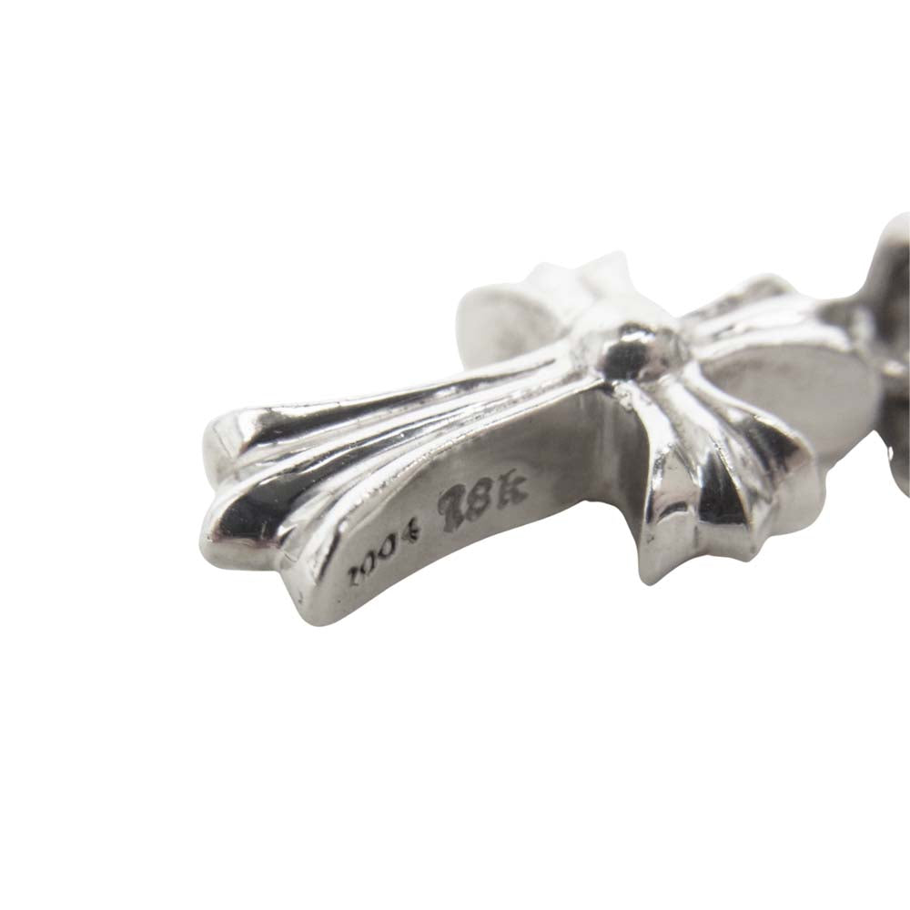 CHROME HEARTS クロムハーツ（原本有） K18WG ホワイトゴールド ベイビーファット パヴェ ダイヤ クロス チャーム トップ シルバー系【中古】