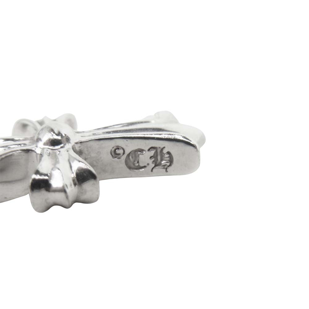 CHROME HEARTS クロムハーツ（原本有） K18WG ホワイトゴールド ベイビーファット パヴェ ダイヤ クロス チャーム トップ シルバー系【中古】