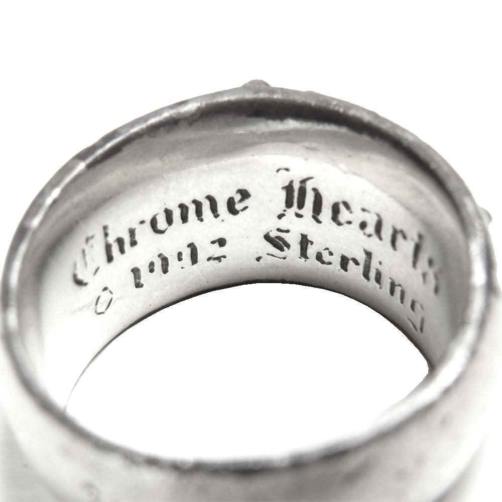 CHROME HEARTS クロムハーツ（原本無） FRORAL CRS RING フローラル クロス リング シルバー系 18号程度【中古】