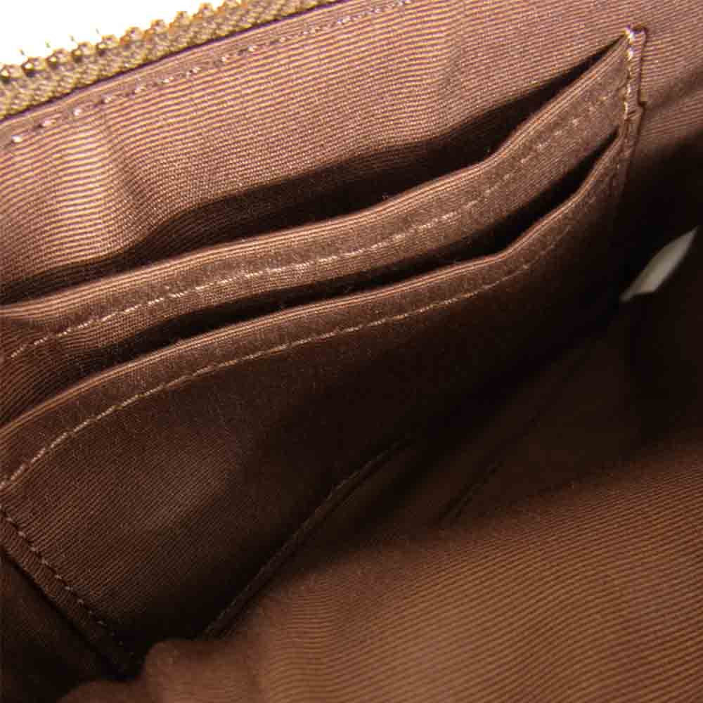 COACH コーチ F58035 シグネチャー コーナージップ リストレット ブラウン系【中古】