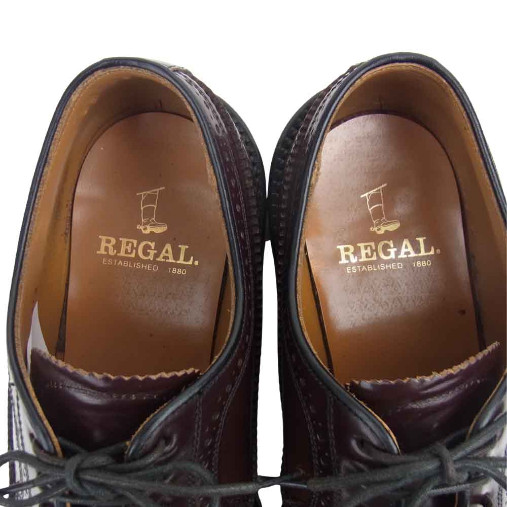 REGAL リーガル 6212 2389 676 ウィングチップ レザー シューズ バーガンディ ブラウン系 24 2/1EE【中古】