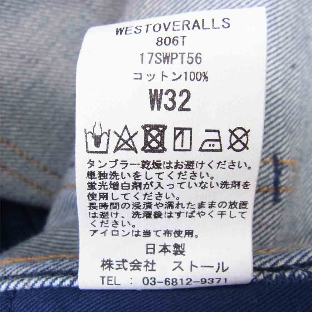 ウエスト オーバーオールズ 806T 806T DENIM インディゴブルー系 32【中古】