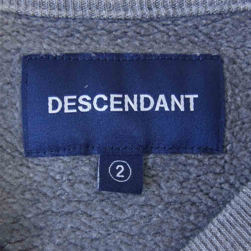 DESCENDANT ディセンダント CREW NECK SWEAT SHIRT 裏起毛 クルーネック スウェット トレーナー グレー系 2【中古】