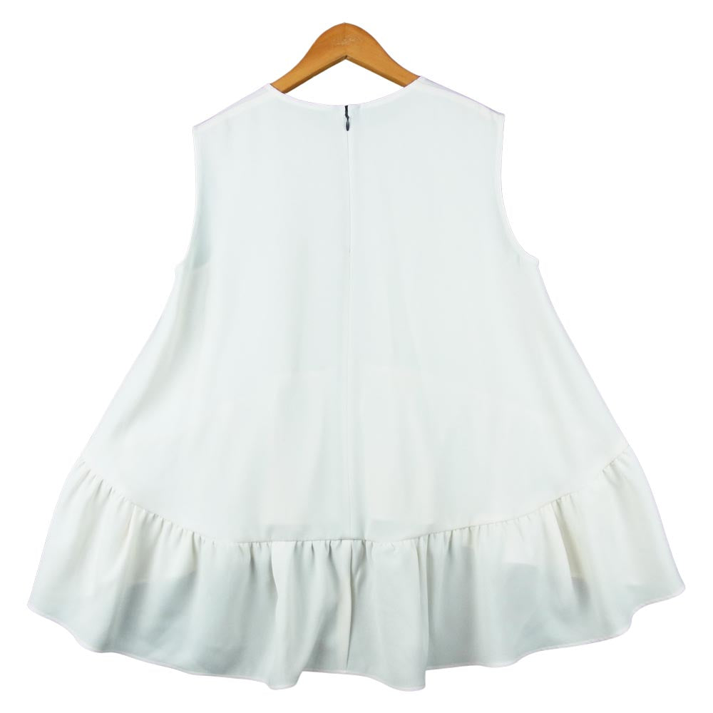 YOKO CHAN ヨーコチャン 18SS YCB-118-095 NO SLEEVE HEM GATHERED BLOUSE ノースリーブ クティアード ブラウス オフホワイト系 36【中古】