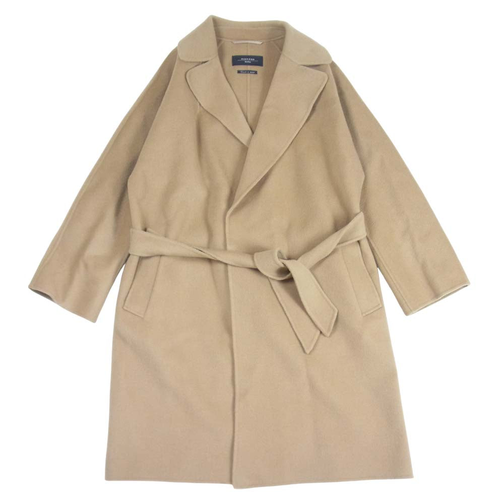 MAX MARA マックスマーラ WEEKEND TANGA WOOL COAT ウィークエンドライン タンガ ピュア ウール ベルテッド コート ベージュ系 36【中古】