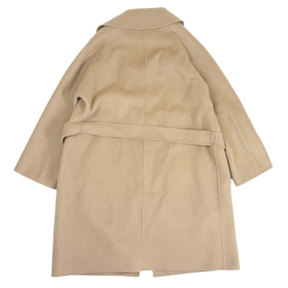 MAX MARA マックスマーラ WEEKEND TANGA WOOL COAT ウィークエンドライン タンガ ピュア ウール ベルテッド コート ベージュ系 36【中古】
