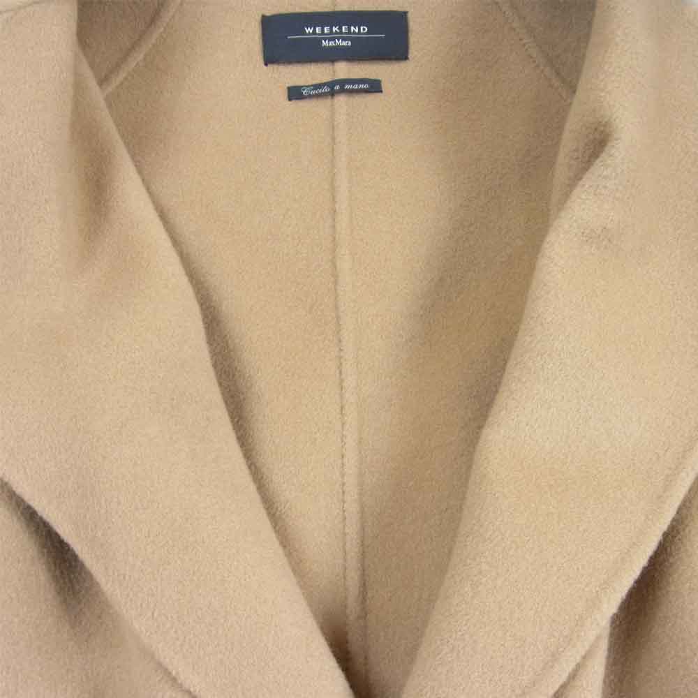 MAX MARA マックスマーラ WEEKEND TANGA WOOL COAT ウィークエンドライン タンガ ピュア ウール ベルテッド コート ベージュ系 36【中古】