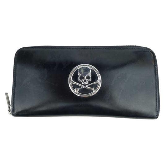 mastermind JAPAN マスターマインドジャパン × ポーター PORTER LEATHER LONG ZIP WALLET ラウンドジップ ラウンドファスナー ウォレット ブラック系【中古】