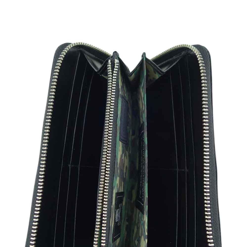 mastermind JAPAN マスターマインドジャパン × ポーター PORTER LEATHER LONG ZIP WALLET ラウンドジップ ラウンドファスナー ウォレット ブラック系【中古】