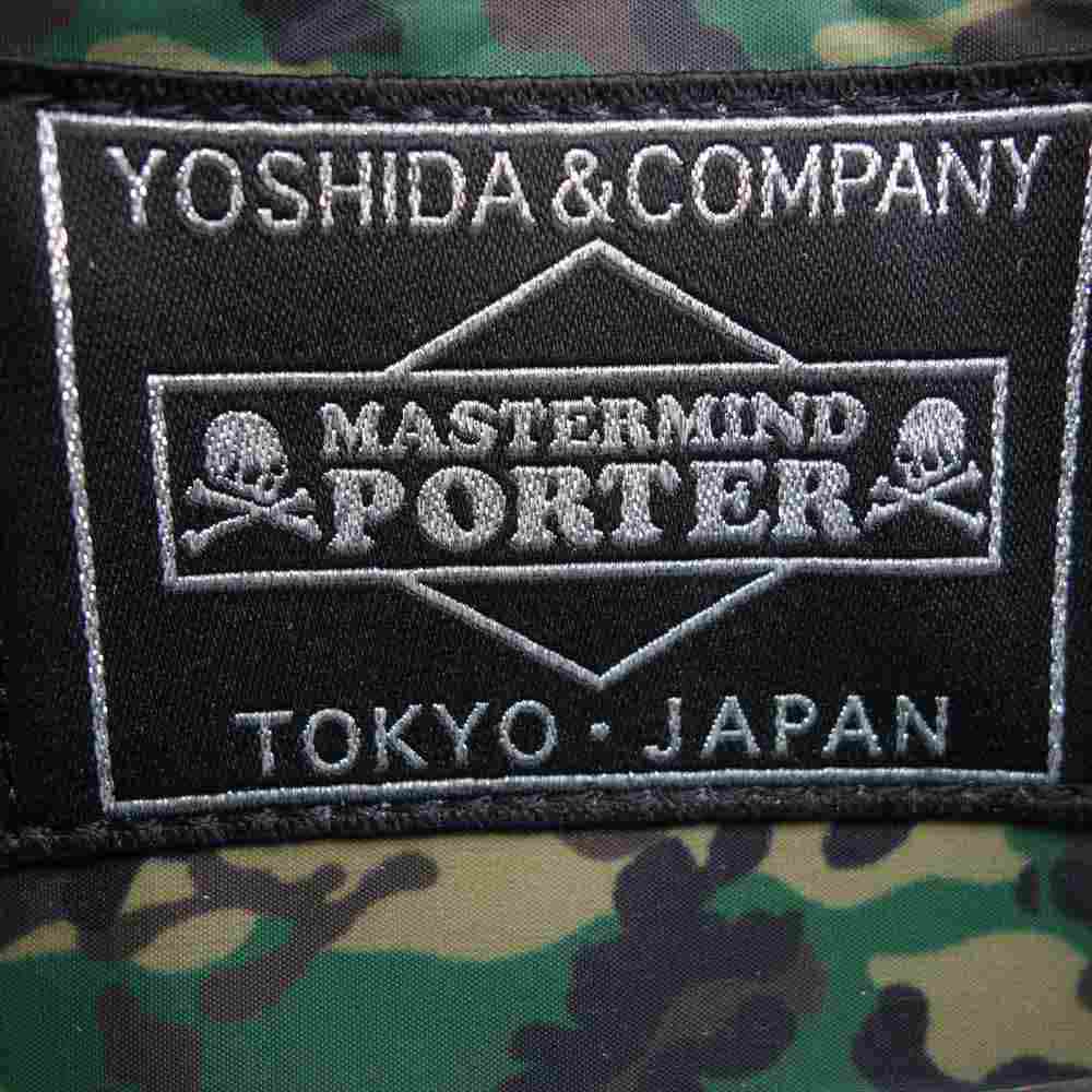 mastermind JAPAN マスターマインドジャパン × ポーター PORTER LEATHER LONG ZIP WALLET ラウンドジップ ラウンドファスナー ウォレット ブラック系【中古】