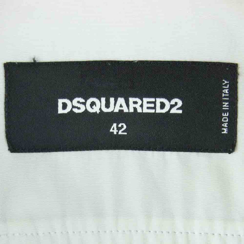 DSQUARED2 ディースクエアード S71DL0978 ペイント デザイン 長袖 シャツ ホワイト系 ブラック系 42【中古】