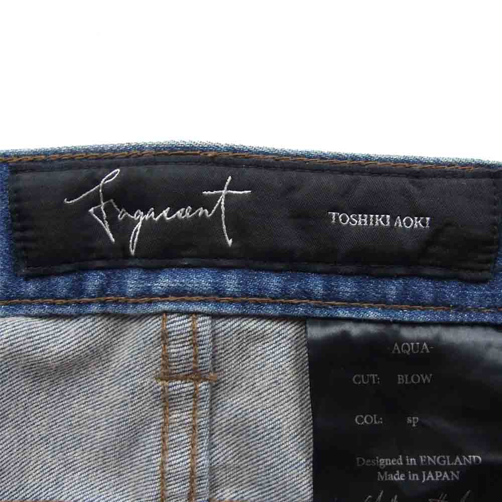 ファガッセン トシキアオキ AQUA BLOW クラッシュ加工 ストレッチ スキニー デニム パンツ インディゴブルー系 28【中古】