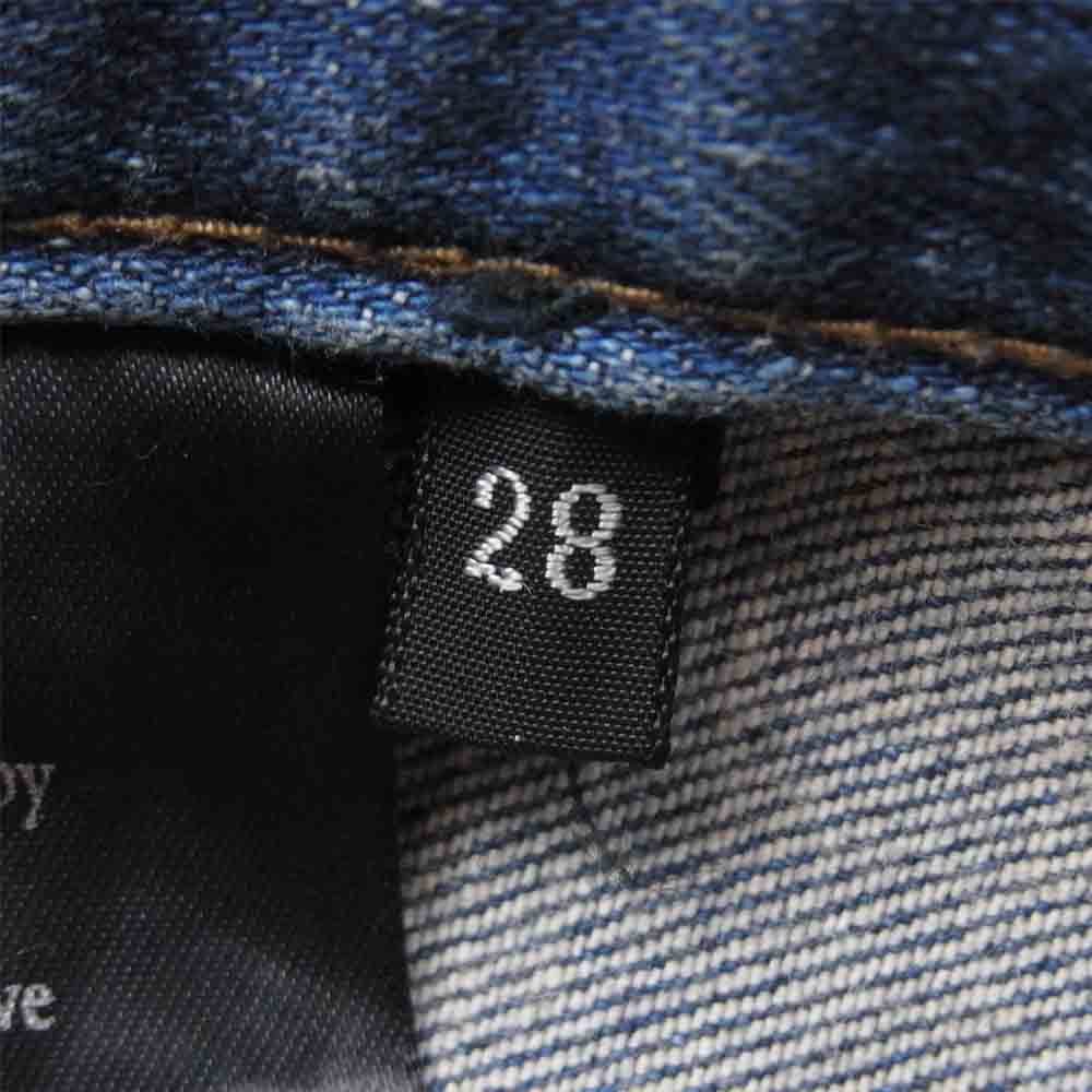 ファガッセン トシキアオキ AQUA BLOW クラッシュ加工 ストレッチ スキニー デニム パンツ インディゴブルー系 28【中古】