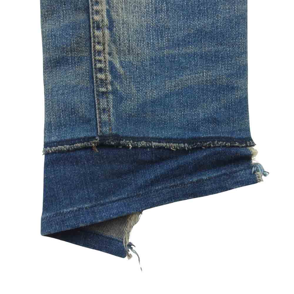 ファガッセン トシキアオキ AQUA BLOW クラッシュ加工 ストレッチ スキニー デニム パンツ インディゴブルー系 28【中古】