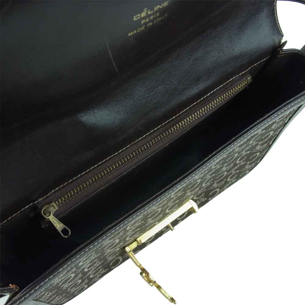 CELINE セリーヌ Cマカダム 馬車金具 ショルダー バッグ ダークブラウン系【中古】