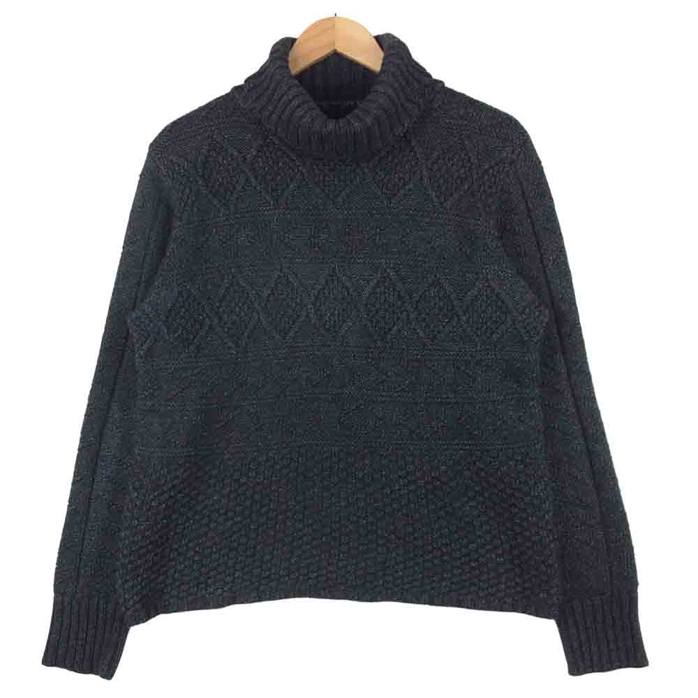 GLADHAND & Co. グラッドハンド 18AW ISLANDS Turtle Neck Cable Sweater アイランド タートル ネック セーター ニット ブラック系 M【中古】