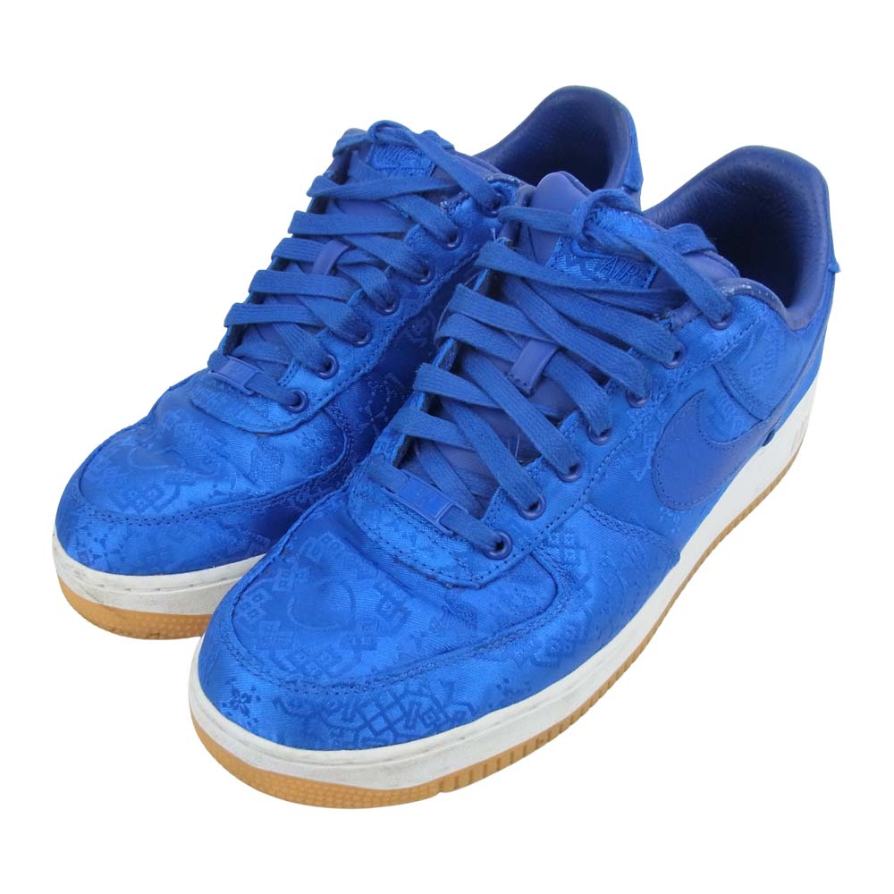 NIKE ナイキ × CLOT CJ5290-400 AIR FORCE1 PRM GAME ROYAL SILK クロット エアフォースワン プレミアム ゲームロイヤル ローカット スニーカー ブルー系 28㎝【中古】