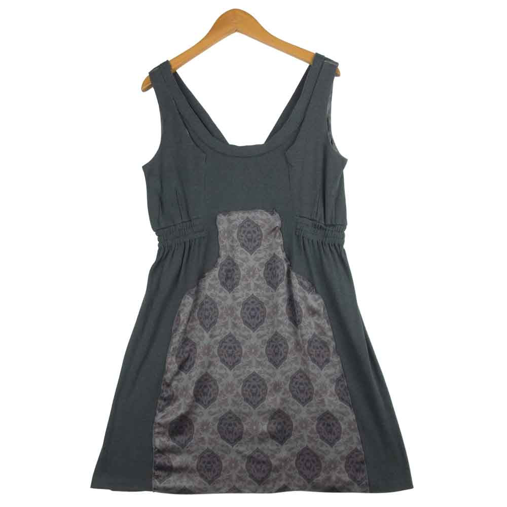 UNDERCOVER アンダーカバー H1702-1 柄切替え ノースリーブ ワンピース ポリエステル 日本製 グレー系 2【中古】
