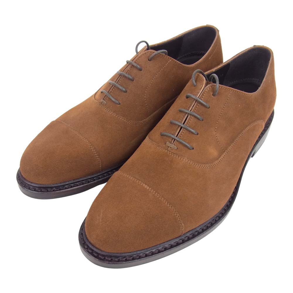 JALAN SRIWIJAYA ジャランスリウァヤ 98655 ストレートチップ スエード シューズ レザーゴンマSWソール スナッフスエード ブラウン UK7.5 ブラウン系 7.5【極上美品】【中古】