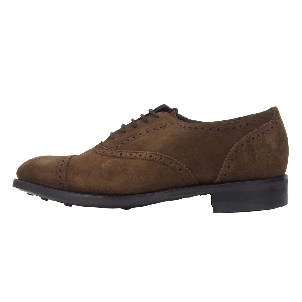 バーカー 4303FW11 CAP OXFORD BROGUE DARK BROWN SUEDE オックスフォード シューズ ブラウン系 6 1/2【極上美品】【中古】
