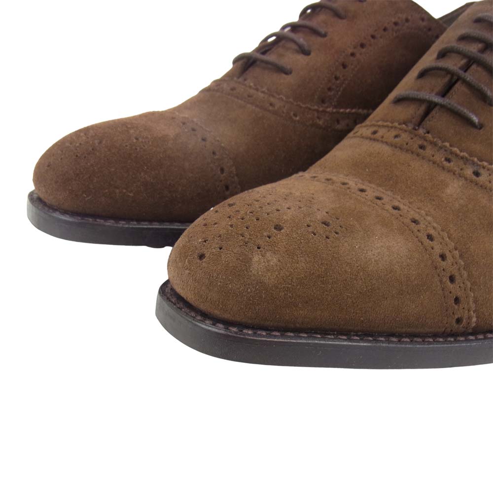 バーカー 4303FW11 CAP OXFORD BROGUE DARK BROWN SUEDE オックスフォード シューズ ブラウン系 6 1/2【極上美品】【中古】