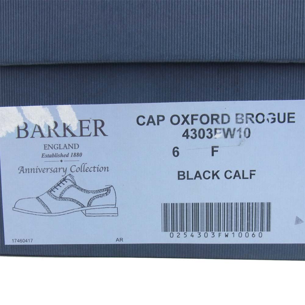 バーカー 4303FW10 CAP OXFORD BROGUE BLACK CALF オックスフォード シューズ ブラック系 6【美品】【中古】