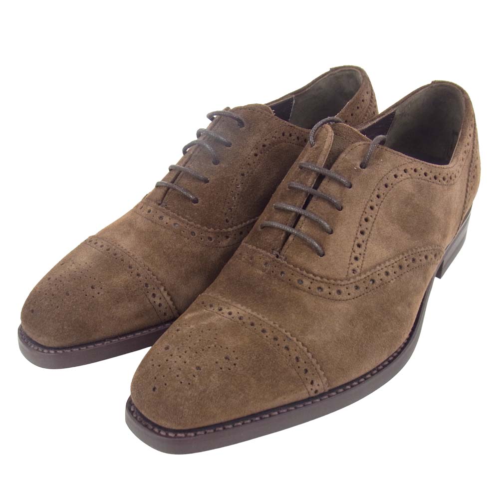 バーカー 4303FW11 CAP OXFORD BROGUE DARK BROWN SUEDE オックスフォード シューズ ダークブラウン系 6【極上美品】【中古】