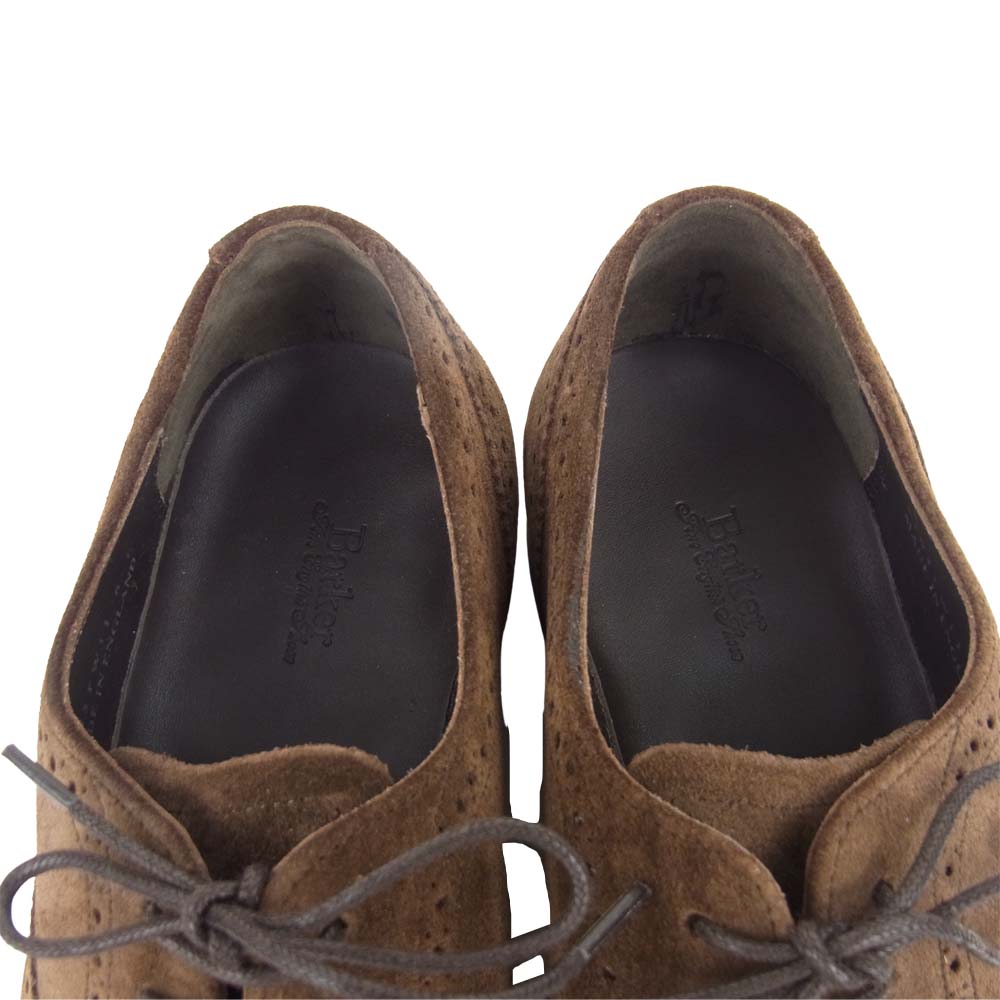 バーカー 4303FW11 CAP OXFORD BROGUE DARK BROWN SUEDE オックスフォード シューズ ダークブラウン系 6【極上美品】【中古】