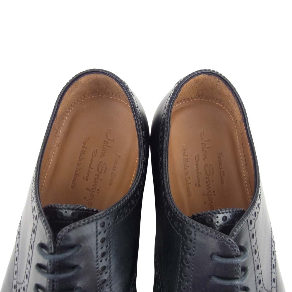 JALAN SRIWIJAYA ジャランスリウァヤ 98844 セミブローグ シューズ ダイナイトソール ブラックカーフ UK6 ブラック系 6【美品】【中古】