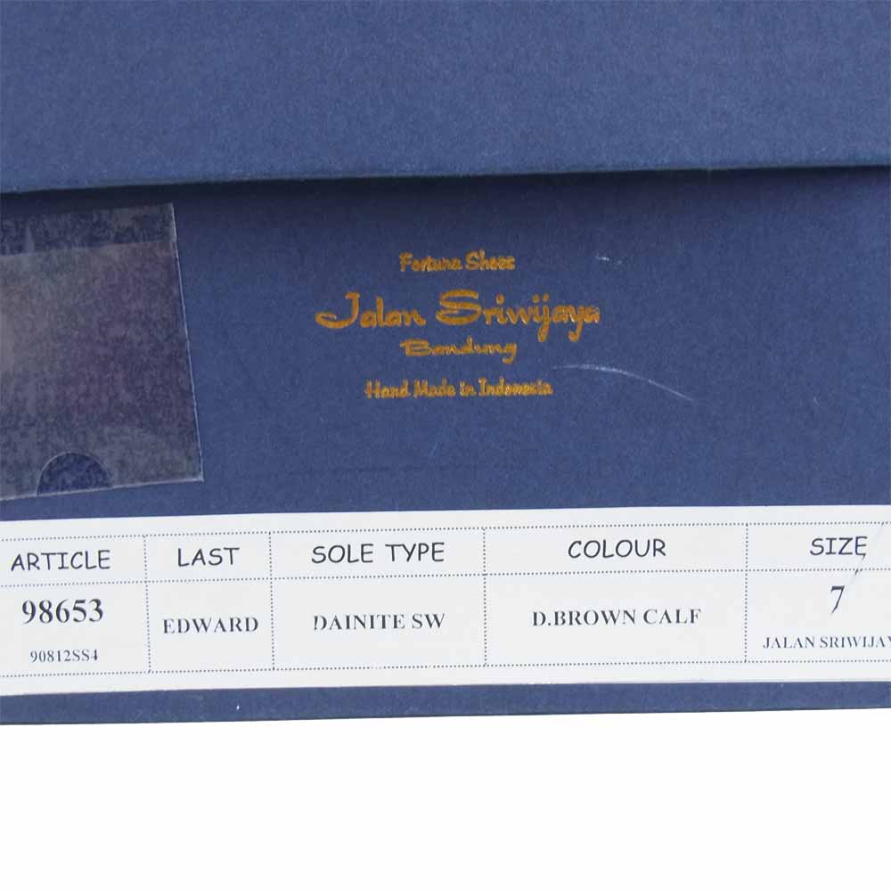 JALAN SRIWIJAYA ジャランスリウァヤ 98653 Uチップ シューズ ダイナイトSWソール D.BROWNカーフ UK7 ダークブラウン系 7【極上美品】【中古】
