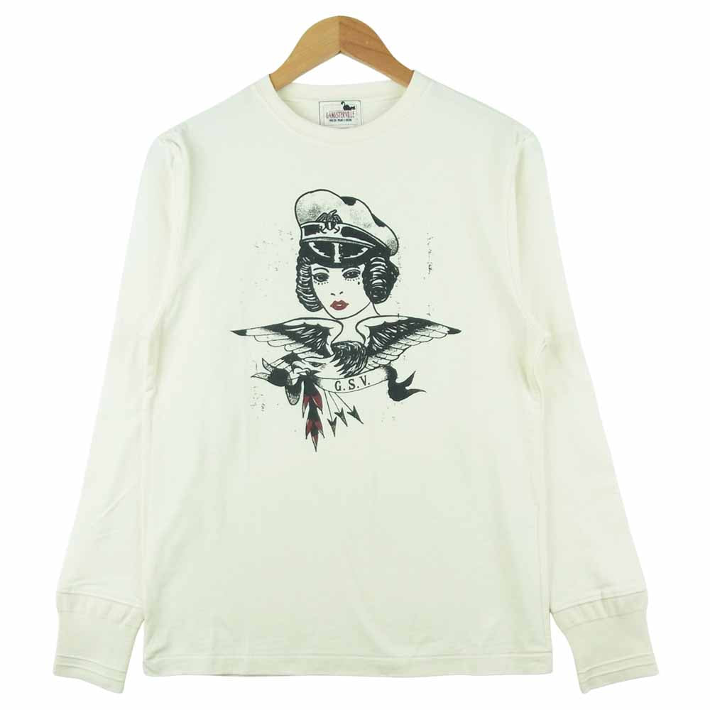 GANGSTERVILLE ギャングスタービル クール ネック BOULEVARD GLAD HAND グラッドハンド 長袖 Tシャツ オフホワイト系 S【美品】【中古】