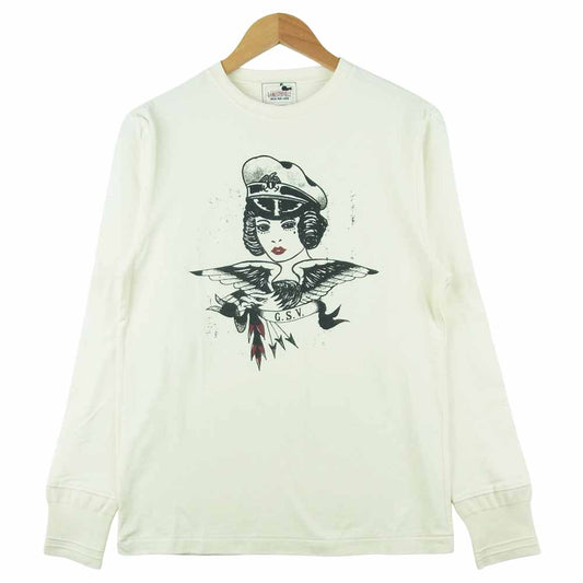 GANGSTERVILLE ギャングスタービル クール ネック BOULEVARD GLAD HAND グラッドハンド 長袖 Tシャツ オフホワイト系 S【美品】【中古】