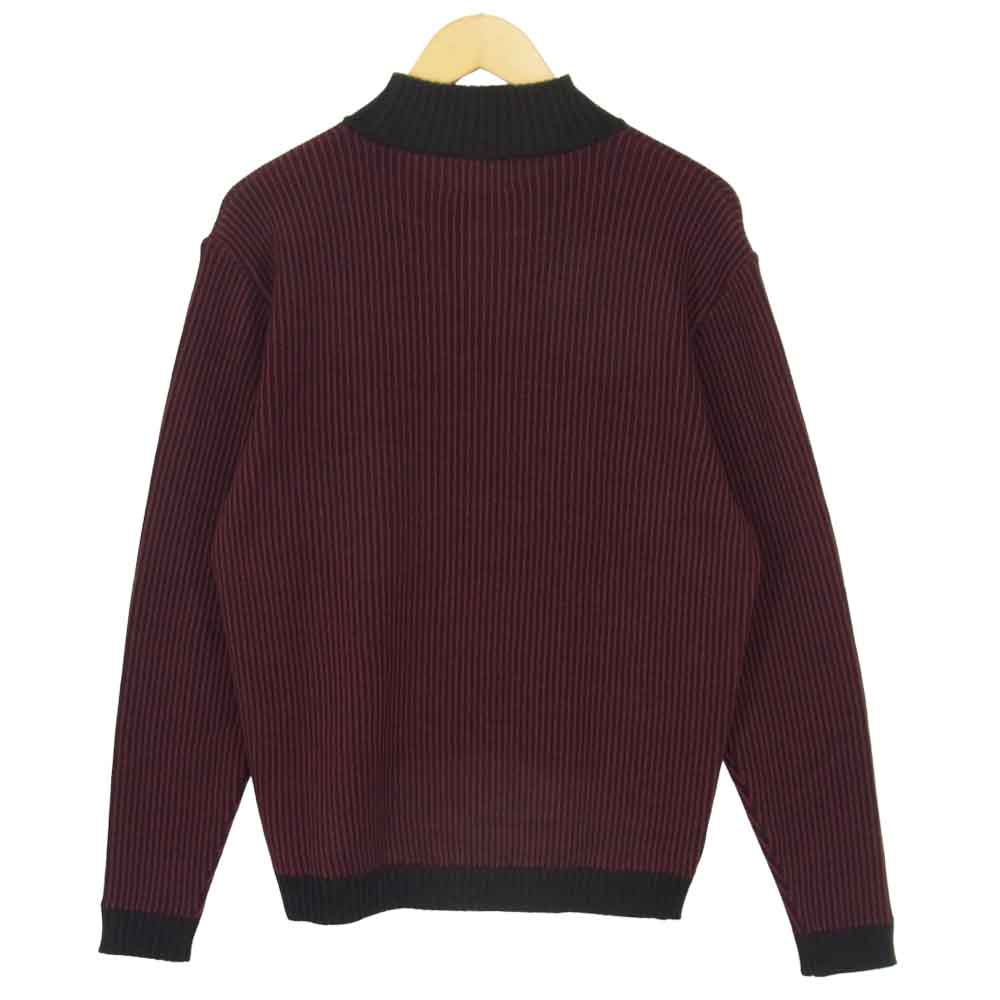 GANGSTERVILLE ギャングスタービル GSV-20-AW-16 MOCKNECK SWEATER モックネック ストライプ セーター エンジ系 M【新古品】【未使用】【中古】