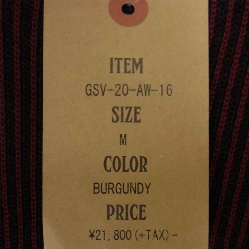 GANGSTERVILLE ギャングスタービル GSV-20-AW-16 MOCKNECK SWEATER モックネック ストライプ セーター エンジ系 M【新古品】【未使用】【中古】