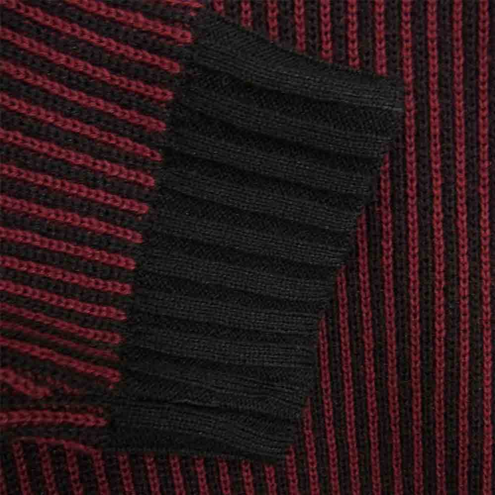 GANGSTERVILLE ギャングスタービル GSV-20-AW-16 MOCKNECK SWEATER モックネック ストライプ セーター エンジ系 M【新古品】【未使用】【中古】