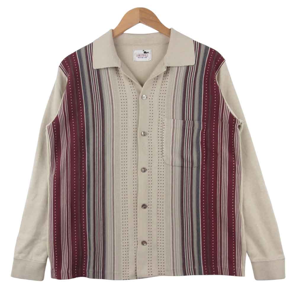 GANGSTERVILLE ギャングスタービル GSV-20-SS-18 長袖 ニット シャツ BOULEVARD GLAD HAND グラッドハンド ベージュ系 S【中古】