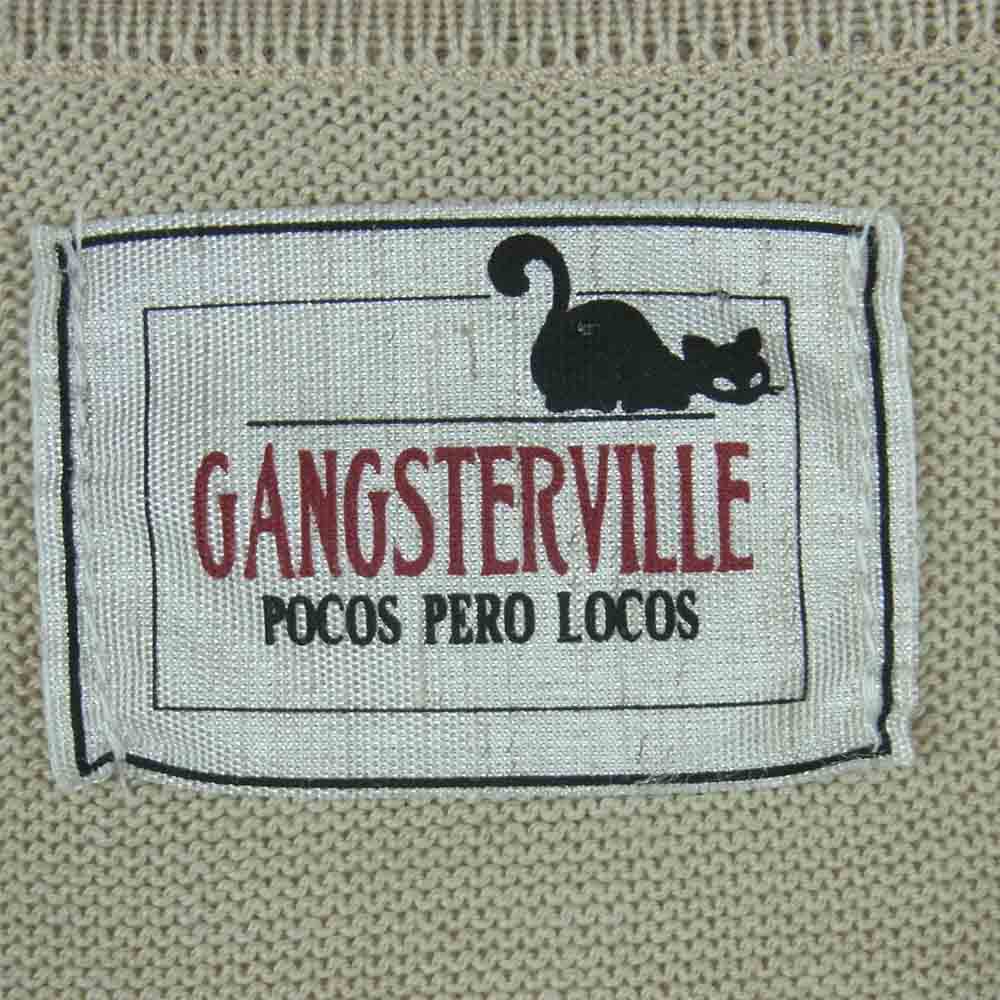 GANGSTERVILLE ギャングスタービル GSV-20-SS-18 長袖 ニット シャツ BOULEVARD GLAD HAND グラッドハンド ベージュ系 S【中古】