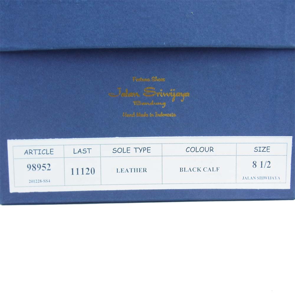 JALAN SRIWIJAYA ジャランスリウァヤ 98952 プレーントゥ シューズ レザーソール ブラックカーフ UK8.5 ブラック系 8.5【美品】【中古】