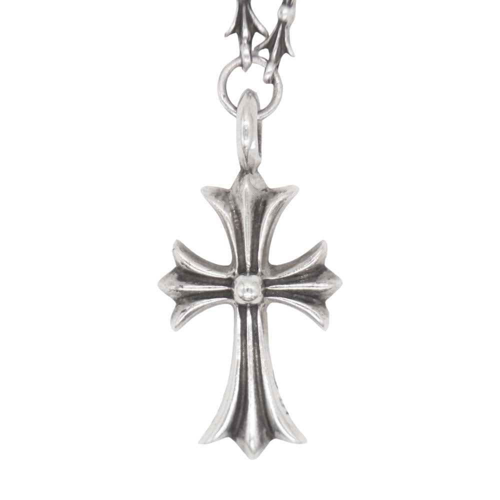 CHROME HEARTS クロムハーツ（原本有） TNY BAR CRS F P BLKDIA TINY E CH PLS タイニーバー ファットクロス ブラックダイヤ シルバー ネックレス シルバー系【中古】