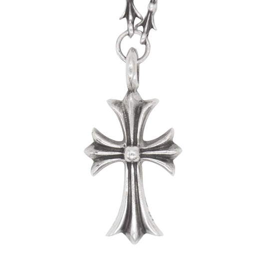 CHROME HEARTS クロムハーツ（原本有） TNY BAR CRS F P BLKDIA TINY E CH PLS タイニーバー ファットクロス ブラックダイヤ シルバー ネックレス シルバー系【中古】