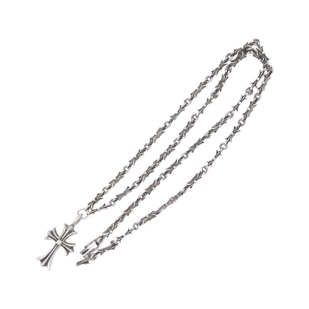 CHROME HEARTS クロムハーツ（原本有） TNY BAR CRS F P BLKDIA TINY E CH PLS タイニーバー ファットクロス ブラックダイヤ シルバー ネックレス シルバー系【中古】