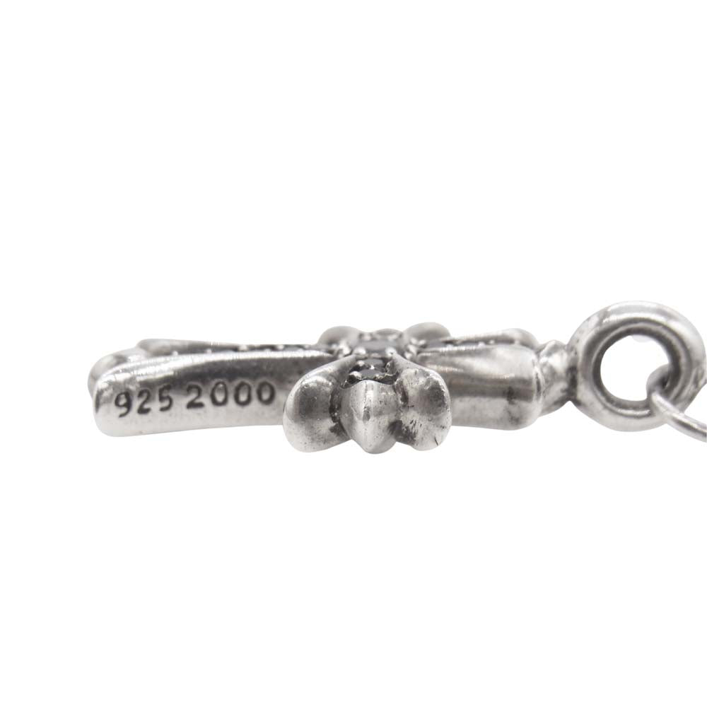 CHROME HEARTS クロムハーツ（原本有） TNY BAR CRS F P BLKDIA TINY E CH PLS タイニーバー ファットクロス ブラックダイヤ シルバー ネックレス シルバー系【中古】