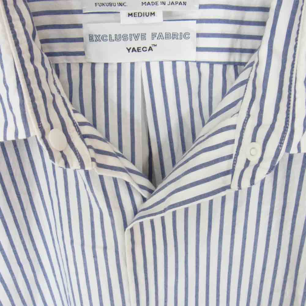 YAECA ヤエカ 18153 COMFORT SHIRT RELAX リラックス ストライプ コンフォート シャツ ブルー系 M【中古】
