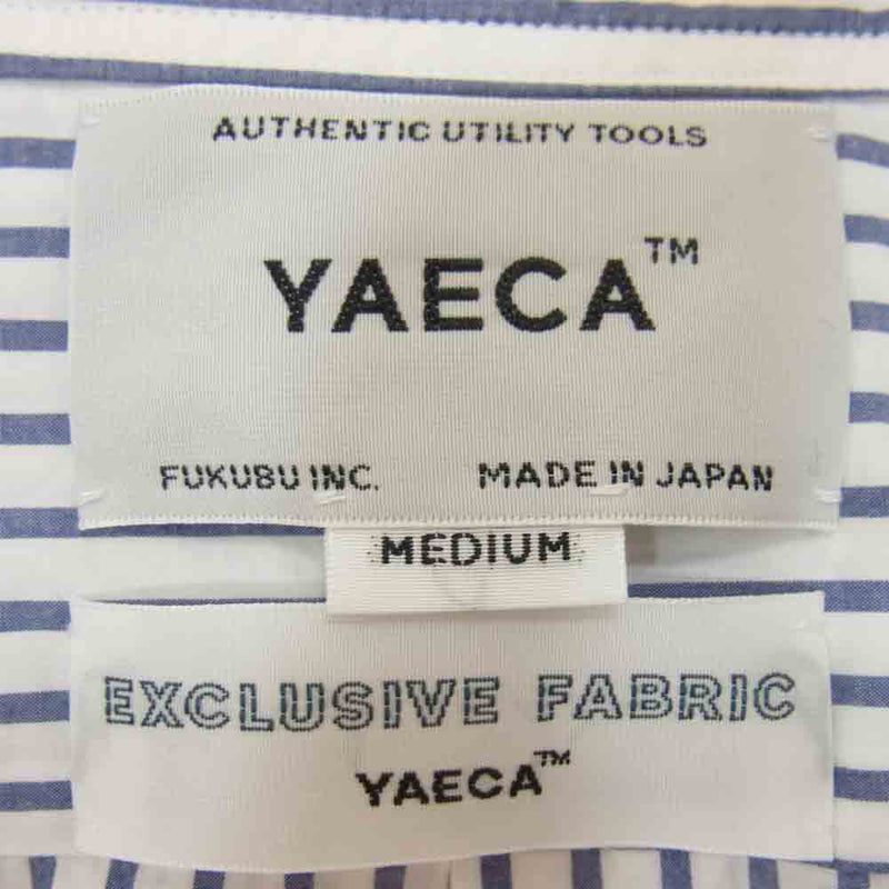 YAECA ヤエカ 18153 COMFORT SHIRT RELAX リラックス ストライプ コンフォート シャツ ブルー系 M【中古】