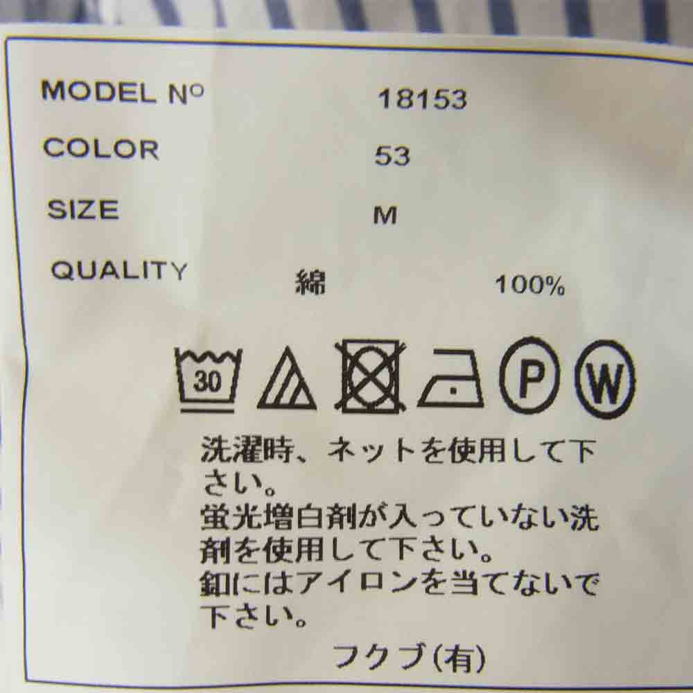 YAECA ヤエカ 18153 COMFORT SHIRT RELAX リラックス ストライプ コンフォート シャツ ブルー系 M【中古】