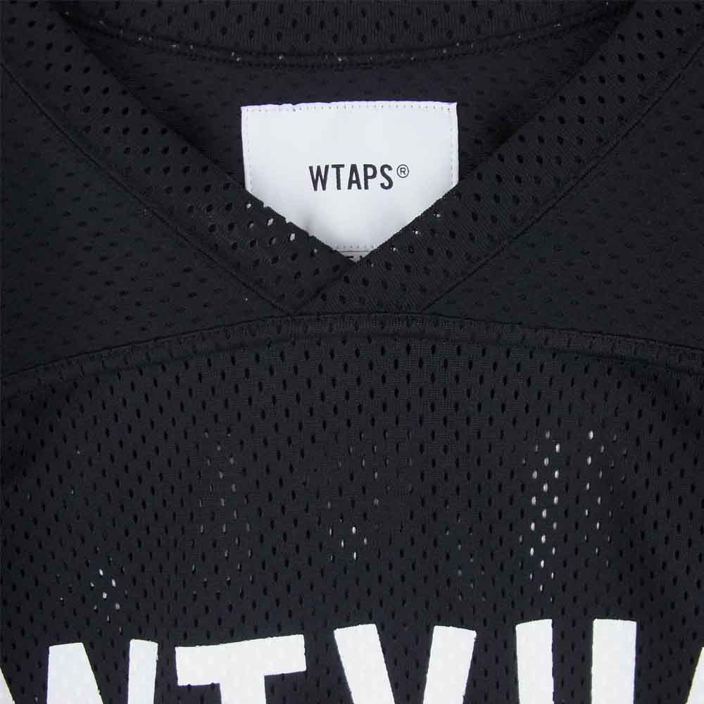 WTAPS ダブルタップス 19SS 191ATDT-CSM29 QB TEE POLY メッシュ フットボール 半袖 Tシャツ ブラック系 02【中古】