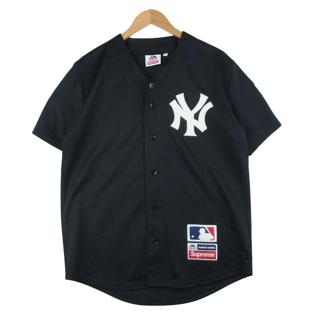 Supreme シュプリーム 15SS New York Yankees Majestic Baseball Jersey 半袖 シャツ 中国製 ブラック系 M【中古】
