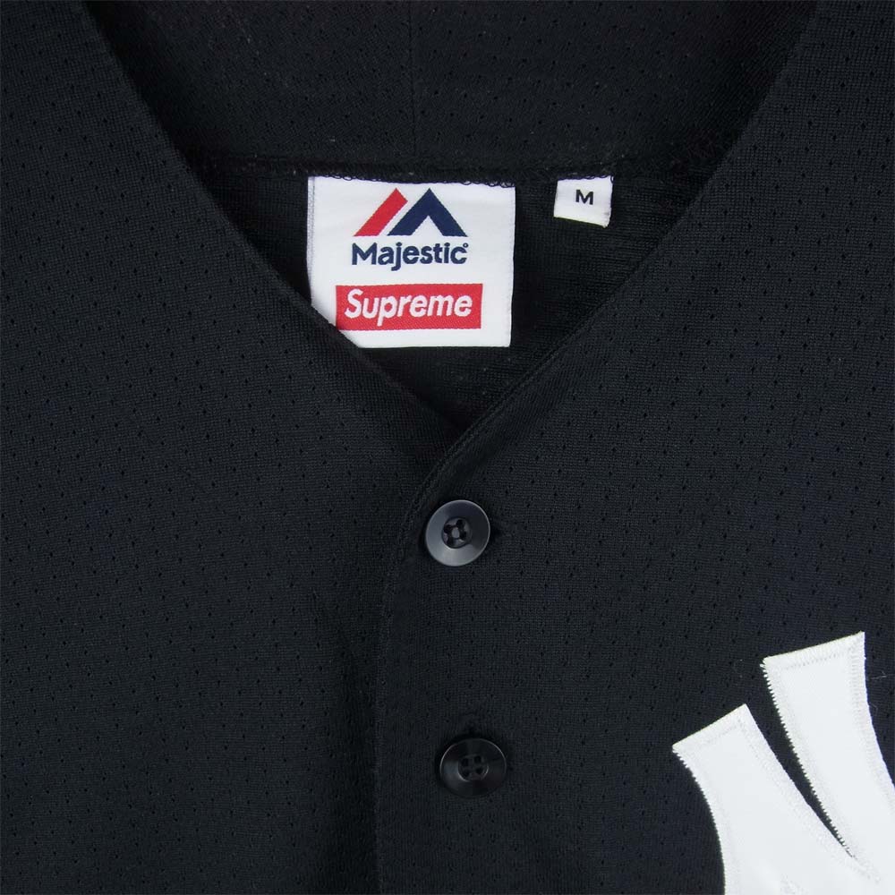Supreme シュプリーム 15SS New York Yankees Majestic Baseball Jersey 半袖 シャツ 中国製 ブラック系 M【中古】