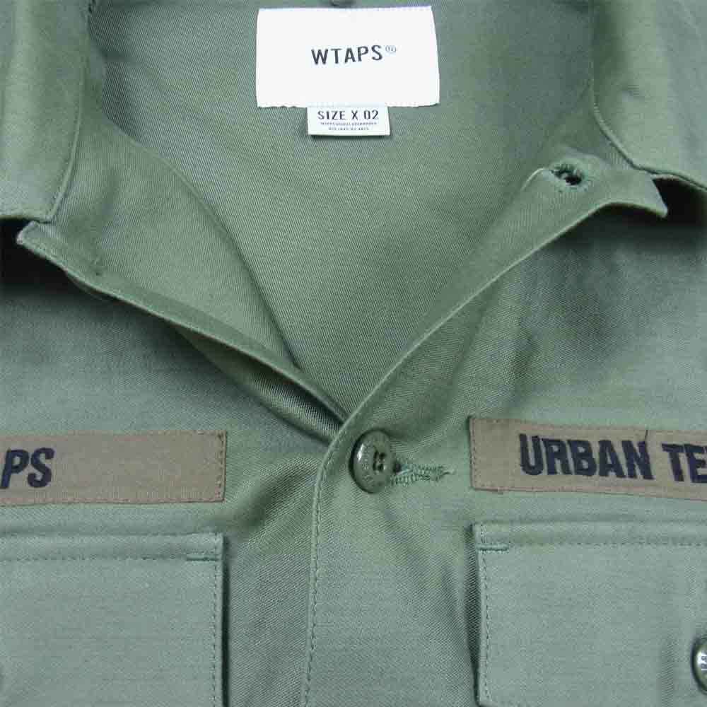 WTAPS ダブルタップス 20AW 202BRDT-SHM01 BUDS LS COTTON SATIN バッツ ロング スリーブ コットン サテン シャツ カーキ系 2【中古】